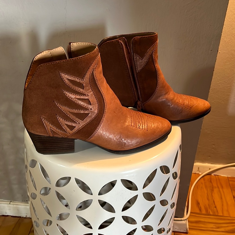 Leather upper booties.